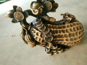 铜工艺品-铜花生